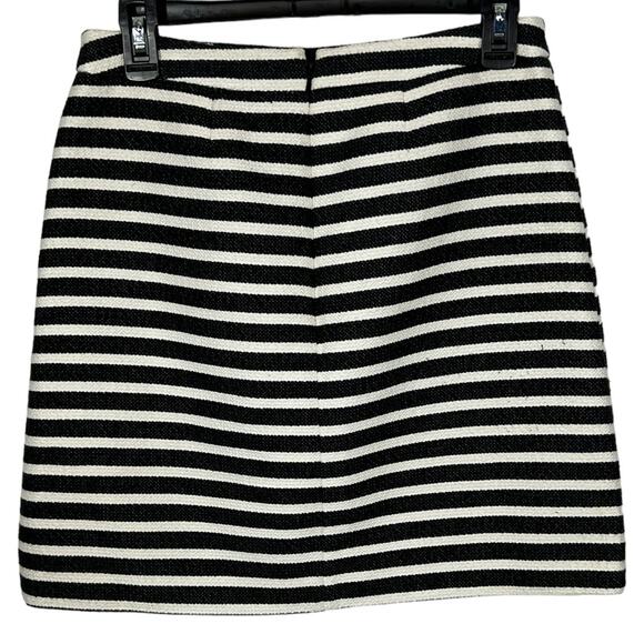 Halogen Mini Micro Skirt Black and White Striped Nautical Size 4 - Picture 4 of 11